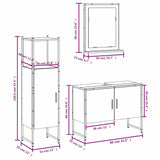 Baderomsskapsett 3 deler brun eik konstruert tre
