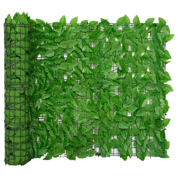 Balkongskjerm med grønne blader 200x100 cm