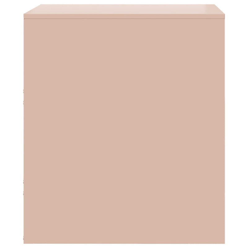 Nattbord rosa 34,5x39x44 cm stål