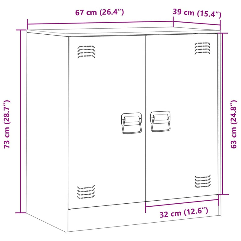 Skjenk svart 67x39x73 cm stål