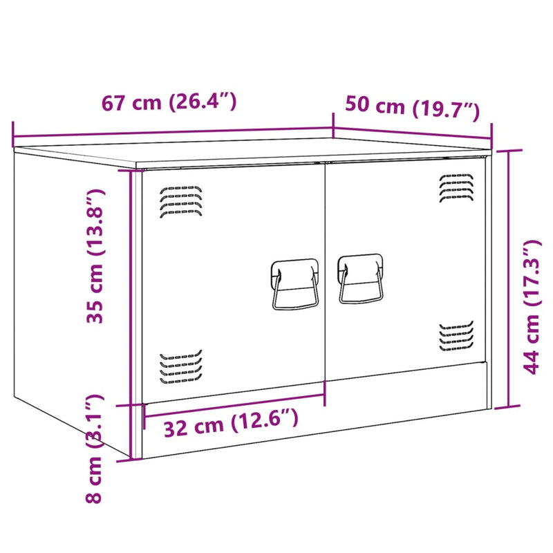 Salongbord rosa 67x50x44 cm stål