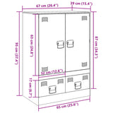 Highboard svart 67x39x95 cm stål