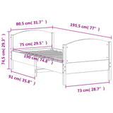 Sengeramme med hodegavl 75x190 cm heltre furu