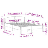 Sengeramme med hodegavl 120x200 cm heltre furu