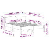 Sengeramme med hodegavl hvit 140x190 cm heltre furu