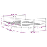 Sengeramme med hodegavl 140x200 cm heltre furu