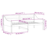 Dagseng hvit 90x190 cm heltre furu