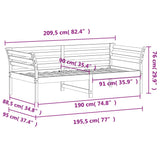 Dagseng hvit 90x190 cm heltre furu