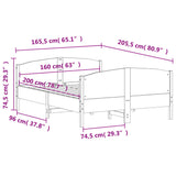 Sengeramme med hodegavl 160x200 cm heltre furu