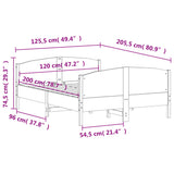 Sengeramme med hodegavl hvit 120x200 cm heltre furu