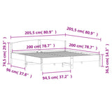 Sengeramme med hodegavl 200x200 cm heltre furu