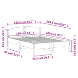 Sengeramme med hodegavl 160x200 cm heltre furu