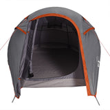 Tunneltelt for camping 2 personer grå og oransje vanntett
