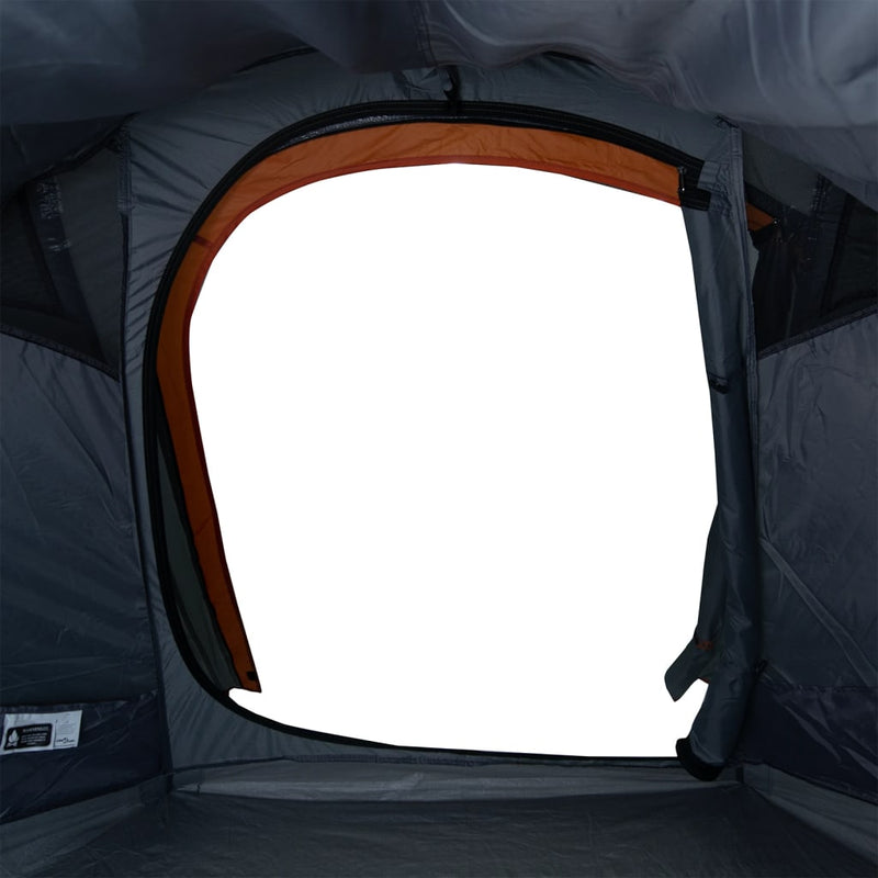 Tunneltelt for camping 2 personer grå og oransje vanntett