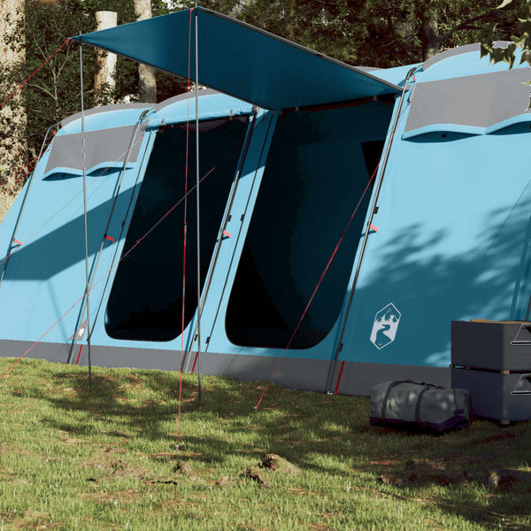 Tunneltelt for camping 8 personer blå vanntett