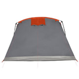 Tunneltelt for camping 10 personer grå og oransje vanntett