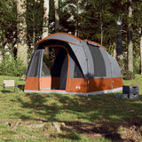 Tunneltelt for camping 3 personer grå og oransje vanntett