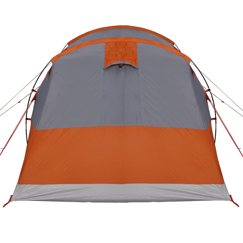 Tunneltelt for camping 3 personer grå og oransje vanntett
