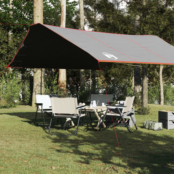 Campingpresenning grå og oransje 420x440 cm vanntett
