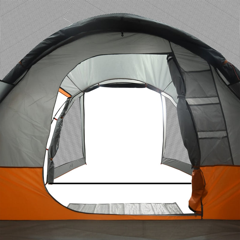 Tunneltelt for camping 4 personer grå vanntett