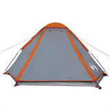 Kuppeltelt for camping 2 personer grå og oransje vanntett