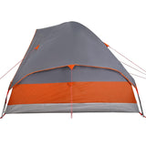 Kuppeltelt for camping 4 personer grå og oransje vanntett
