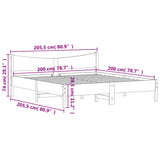 Sengeramme med hodegavl hvit 200x200 cm heltre furu