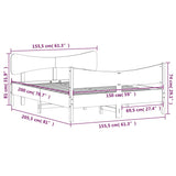 Sengeramme med hodegavl hvit 150x200 cm heltre furu