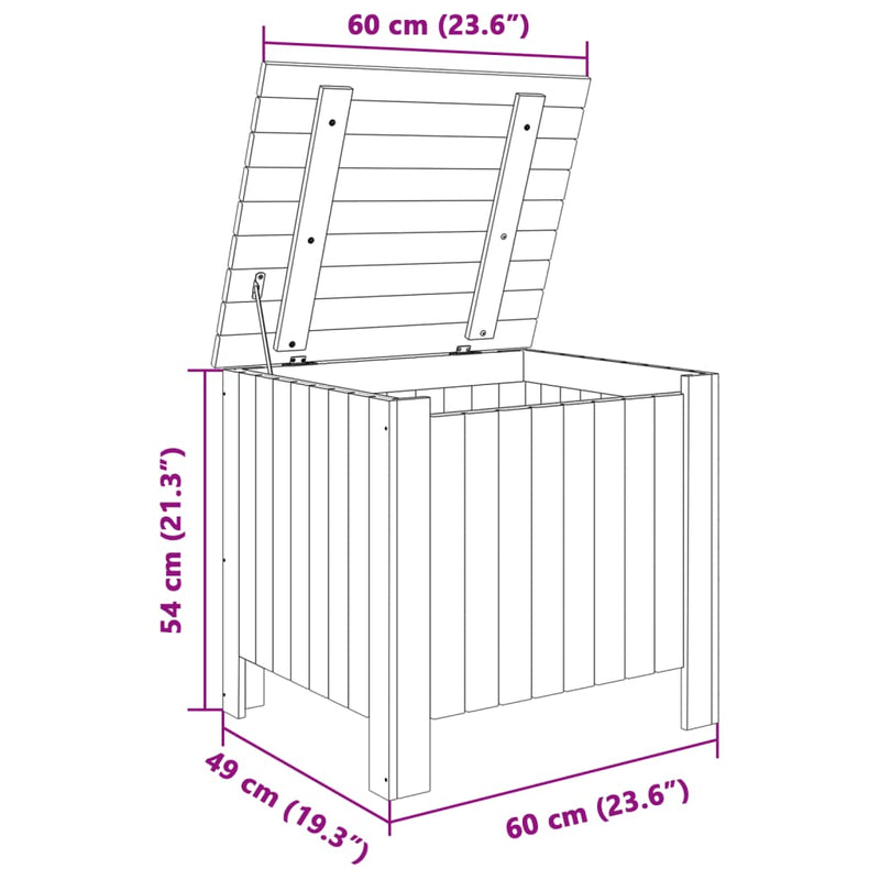 Putekasse med lokk RANA 60x49x54 cm heltre furu