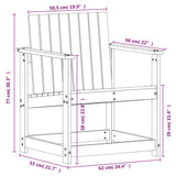 Hagestol 62x56x77 cm impregnert furu