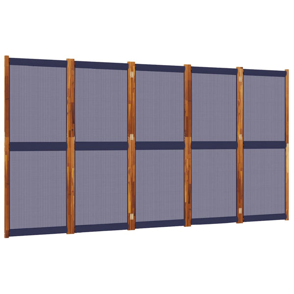 Romdeler 5 paneler mørkeblå 350x180 cm