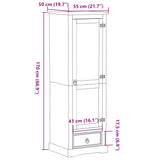 Garderobe Corona 55x52x170 cm heltre furu