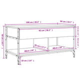 Salongbord svart 100x50x50 cm konstruert tre og metall