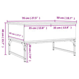 Salongbord sonoma eik 70x50x40 cm konstruert tre og metall