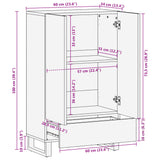 Highboard 60x34x100 cm heltre akasie