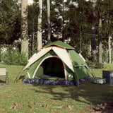 Kuppeltelt for camping 4 personer grønn hurtigutløser