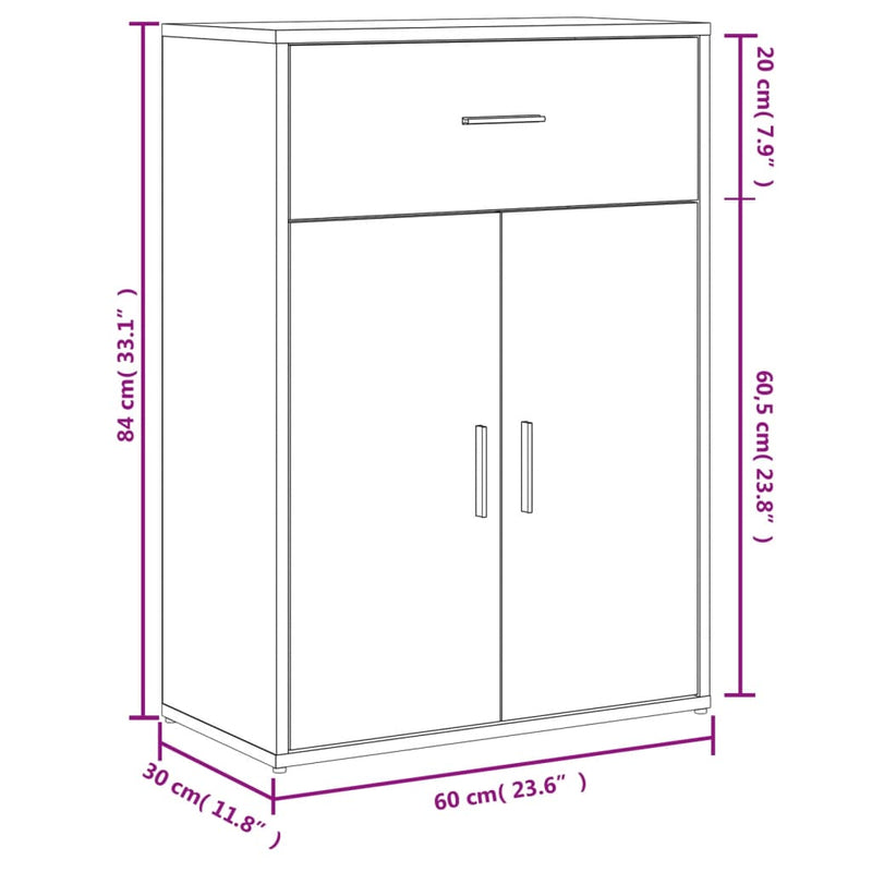 Skjenk sonoma eik 60x30x84 cm konstruert tre