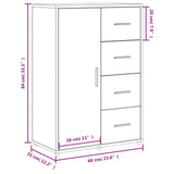 Skjenk brun eik 60x31x84 cm konstruert tre