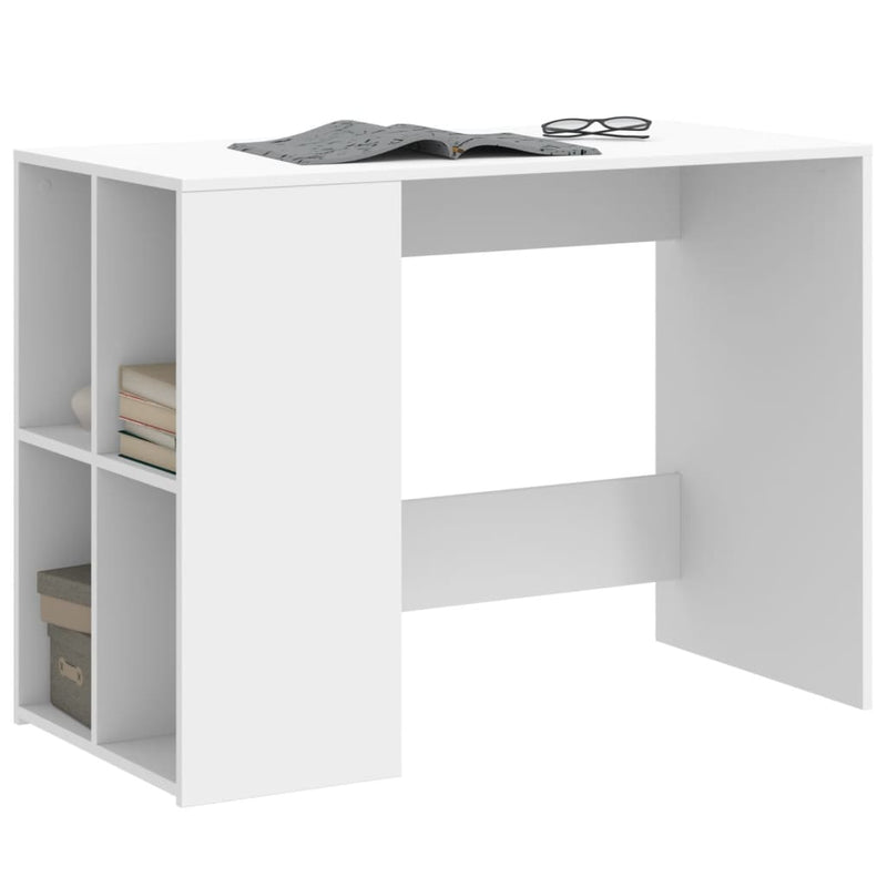 Skrivebord hvit 102x50x75 cm konstruert tre