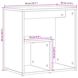 Sidebord 2 stk svart 50x30x50 cm konstruert tre