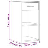 Nattbord 2 stk brun eik 35x34x65 cm konstruert tre