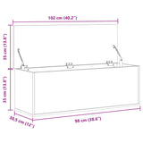 Oppbevaringsboks hvit 102x35x35 cm konstruert tre