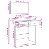 Sminkebord med speil svart 80x39x80 cm