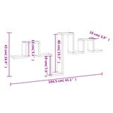 Vegghylle svart 104,5x10x43 cm konstruert tre