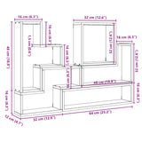 Vegghylle hvit 96x12x64 cm sponplate