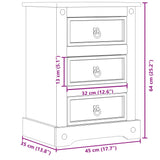 Nattbord Corona 45x35x64 cm heltre furu