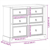 Kommode Corona 110x43x91 cm heltre furu