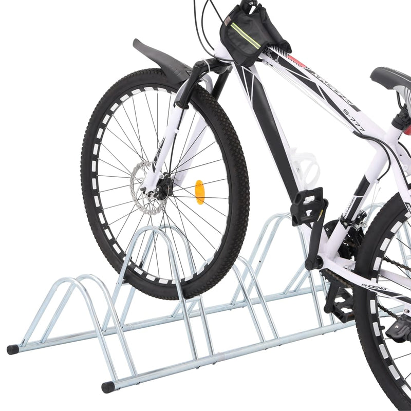 Sykkelstativ for 6 sykler gulv frittstående galvanisert stål