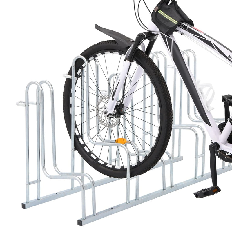 Sykkelstativ for 5 sykler gulv frittstående galvanisert stål