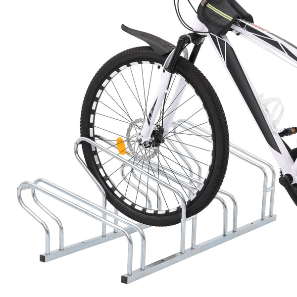 Sykkelstativ for 4 sykler gulv frittstående galvanisert stål